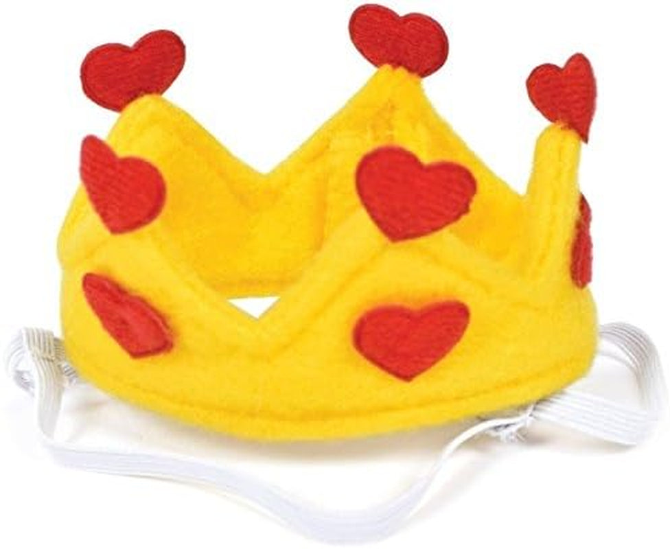 Queen of Hearts Costume Dress with Charm and Heart Crown Headpiece – for Dogs – Sizes XS Thru L (S/M – Chest 14-16”, Neck 9-10.5”, Back 10.75", Red/Black)