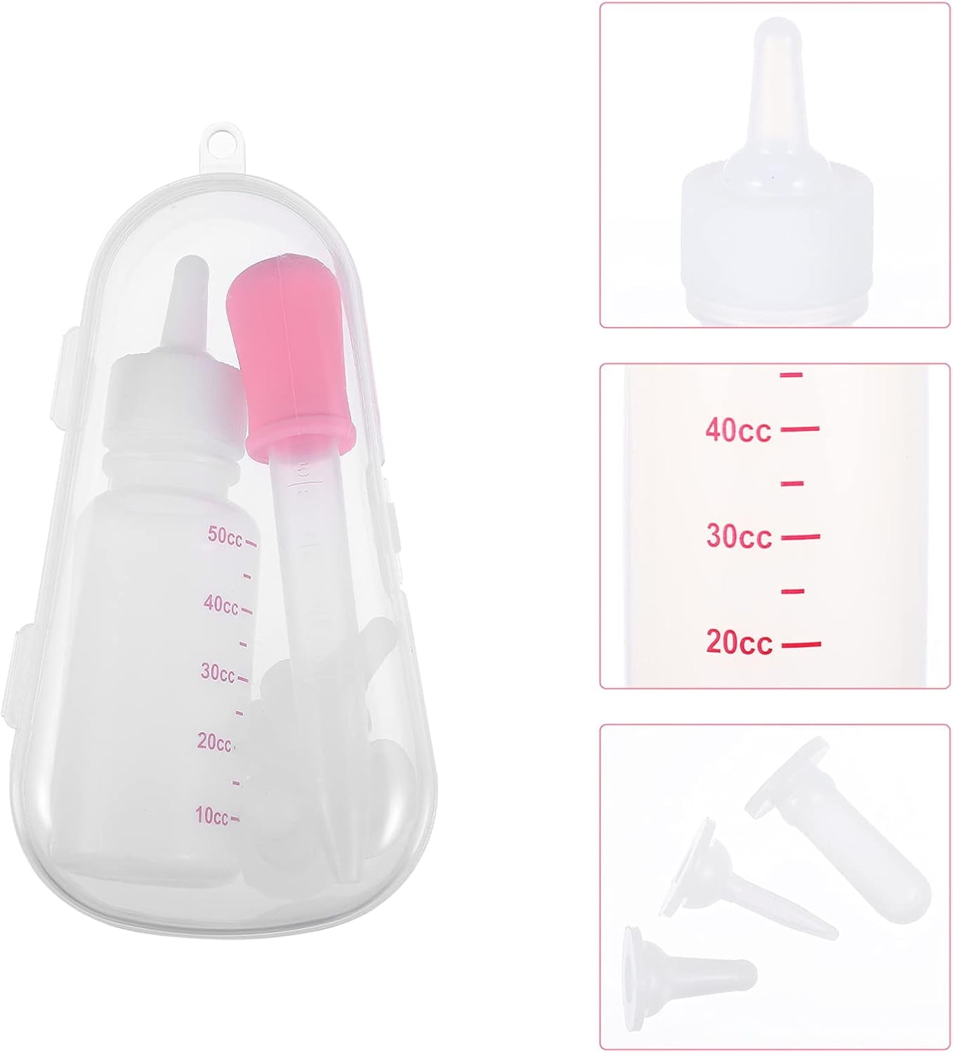 Pet Pacifier Bottle for Kitten Puppy 1 Set Feeding Dropper Safe Supplies for Newborn Pet Feeding