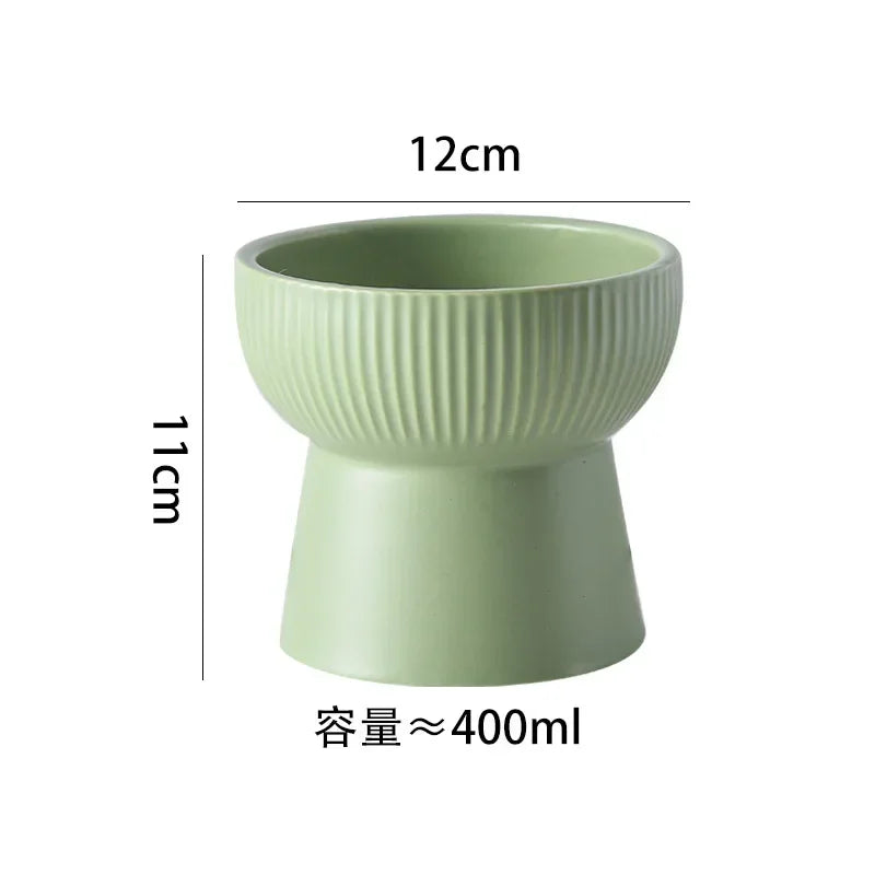Nordic Cat Food Water Bowl Small Dogs Elevated Drinking Eating Feeders Ceramic Pet Feeding Supplies Puppy Cat Accessories