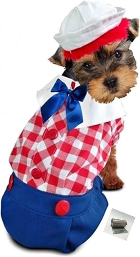 Raggedy Rag Doll Boy Dog'S Costume Ensemble with Bags - Available in Dog Sizes XS Thru L