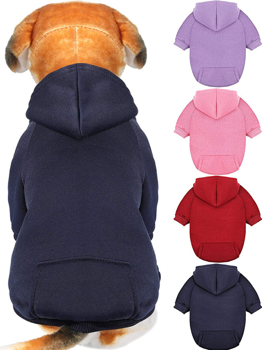 4-Piece Small Dog Sweater Set - Dog Hoodie Clothes with Hat for Small Dogs, Chihuahua, Winter Warm Hoodies & Coat Sweater Shirt(M)