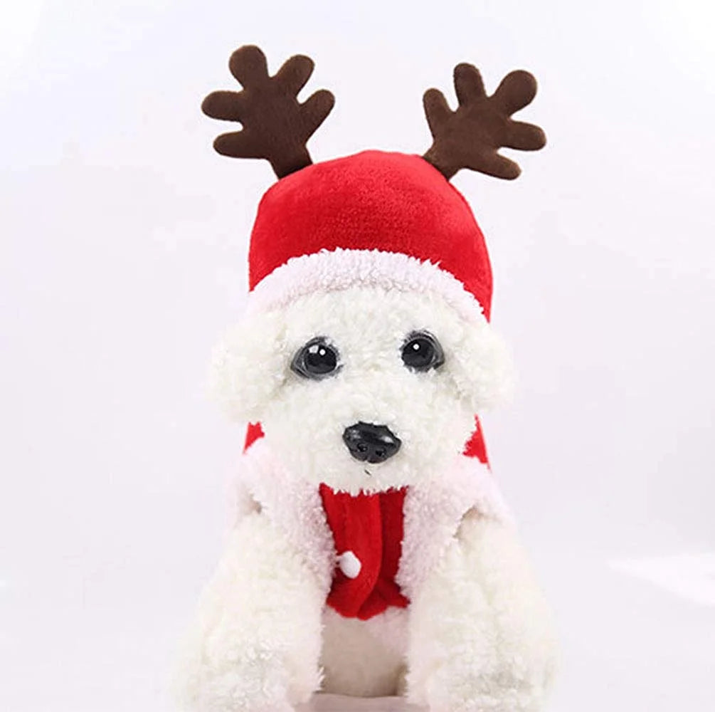 Santa Dog Costume Christmas Pet Clothes Winter Hoodie Coat Clothes Pet Clothing for Small Dogs & Cats Winter Coat Warm Clothes Christmas Holiday Apparel Outfit (XS)