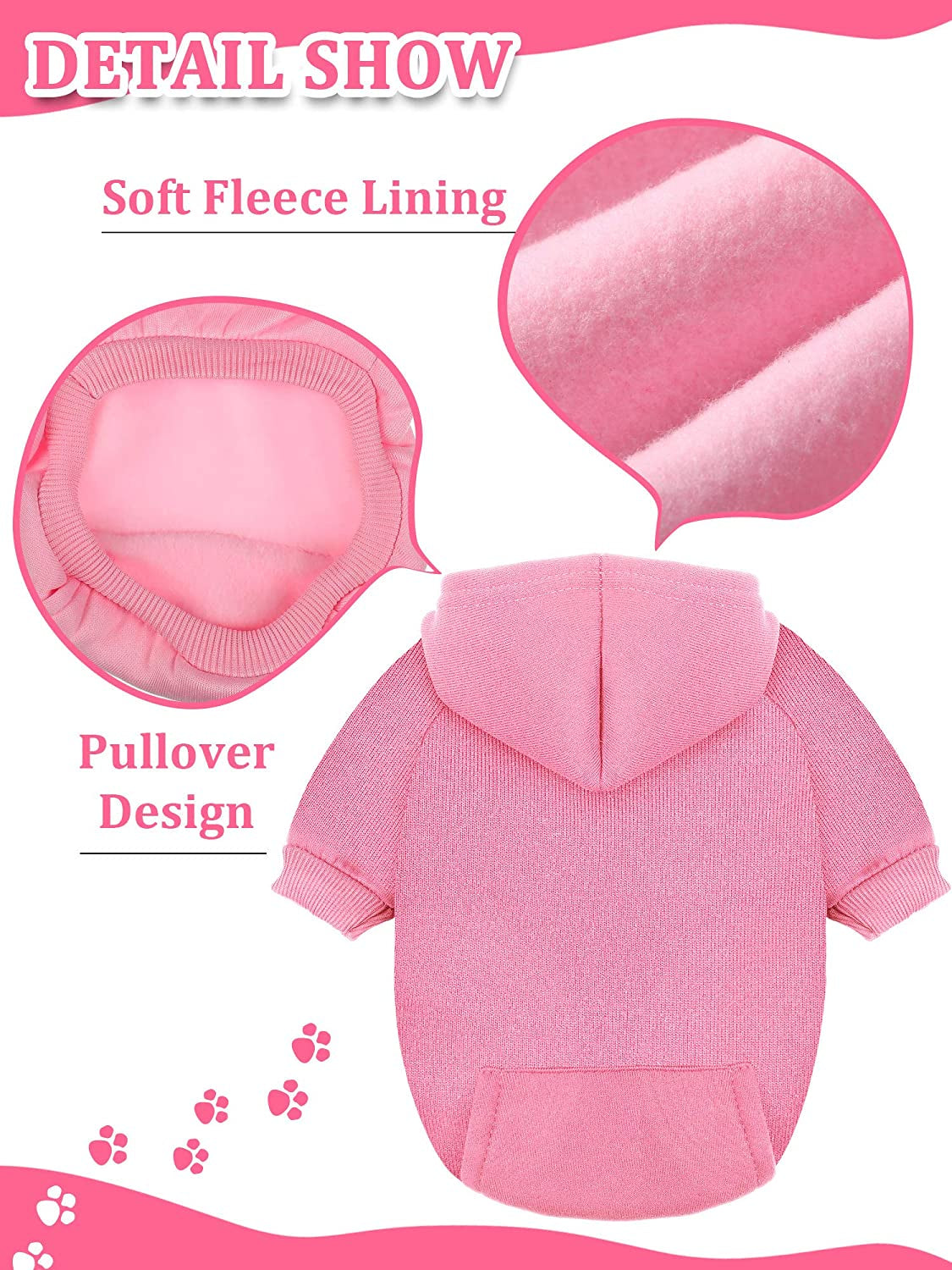 4-Piece Small Dog Sweater Set - Dog Hoodie Clothes with Hat for Small Dogs, Chihuahua, Winter Warm Hoodies & Coat Sweater Shirt(M)