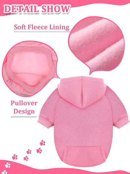 4-Piece Small Dog Sweater Set - Dog Hoodie Clothes with Hat for Small Dogs, Chihuahua, Winter Warm Hoodies & Coat Sweater Shirt(M)