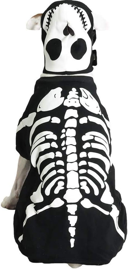 Cotton Glow Bones Dog Costume, Medium, 16-Inch