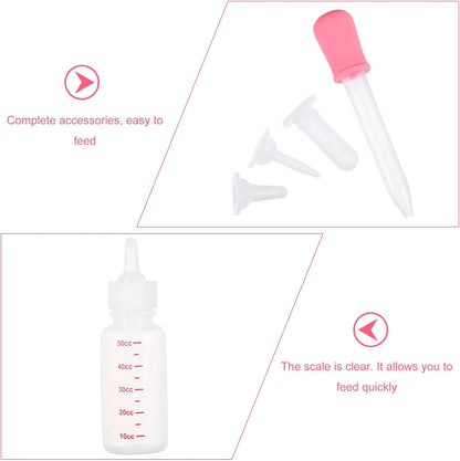 Pet Pacifier Bottle for Kitten Puppy 1 Set Feeding Dropper Safe Supplies for Newborn Pet Feeding