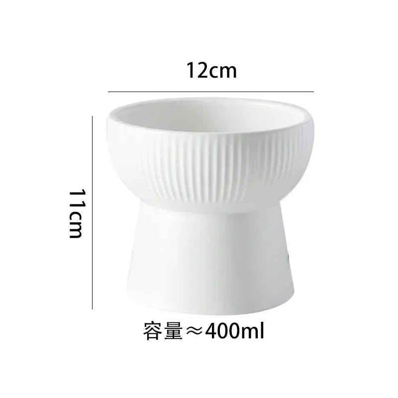 Nordic Cat Food Water Bowl Small Dogs Elevated Drinking Eating Feeders Ceramic Pet Feeding Supplies Puppy Cat Accessories