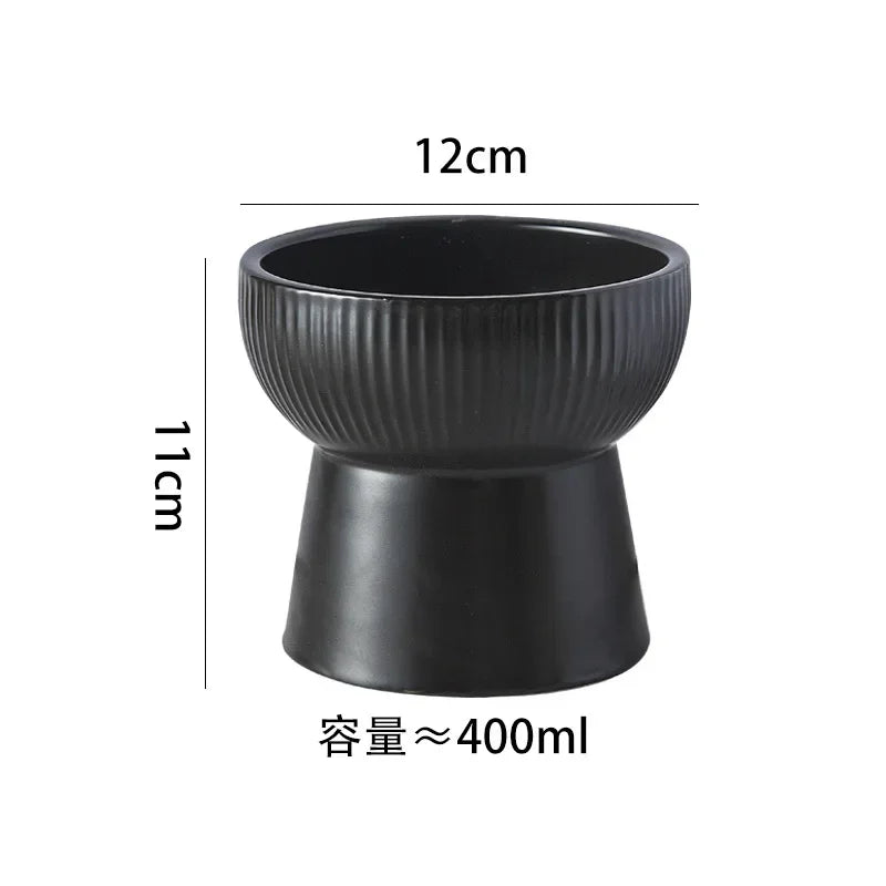 Nordic Cat Food Water Bowl Small Dogs Elevated Drinking Eating Feeders Ceramic Pet Feeding Supplies Puppy Cat Accessories