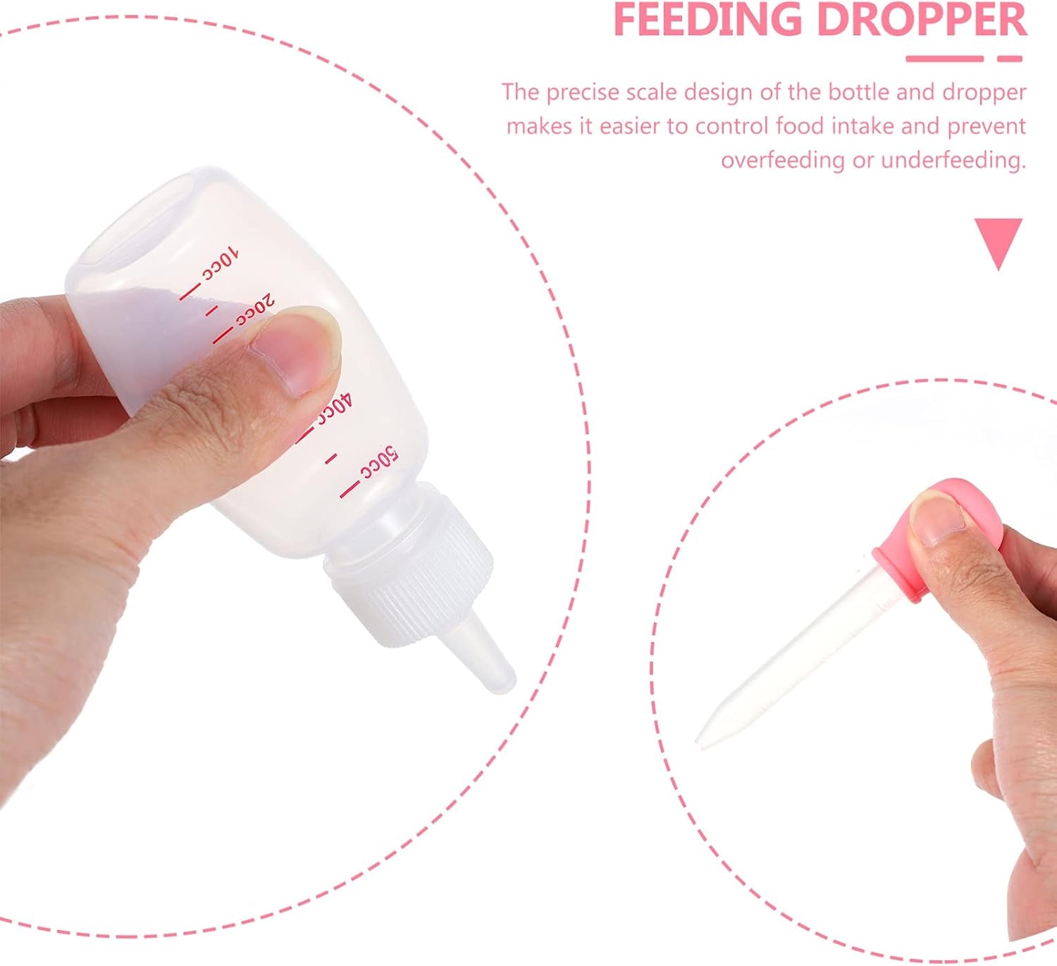 Pet Pacifier Bottle for Kitten Puppy 1 Set Feeding Dropper Safe Supplies for Newborn Pet Feeding
