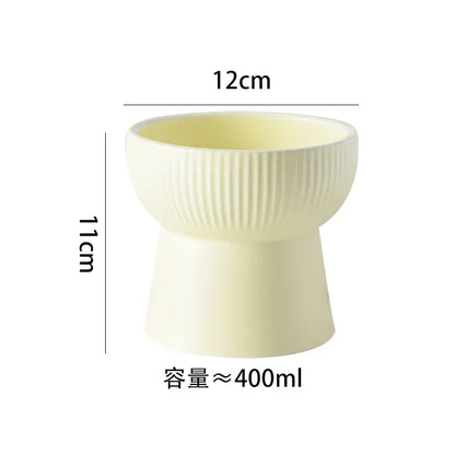 Nordic Cat Food Water Bowl Small Dogs Elevated Drinking Eating Feeders Ceramic Pet Feeding Supplies Puppy Cat Accessories