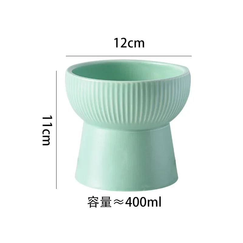 Nordic Cat Food Water Bowl Small Dogs Elevated Drinking Eating Feeders Ceramic Pet Feeding Supplies Puppy Cat Accessories
