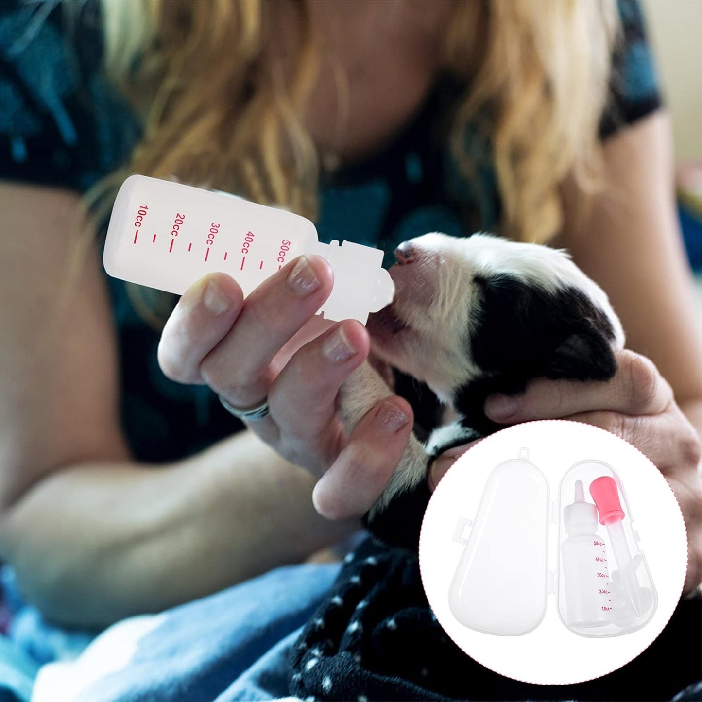 Pet Pacifier Bottle for Kitten Puppy 1 Set Feeding Dropper Safe Supplies for Newborn Pet Feeding