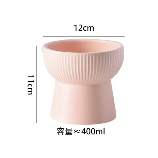 Nordic Cat Food Water Bowl Small Dogs Elevated Drinking Eating Feeders Ceramic Pet Feeding Supplies Puppy Cat Accessories