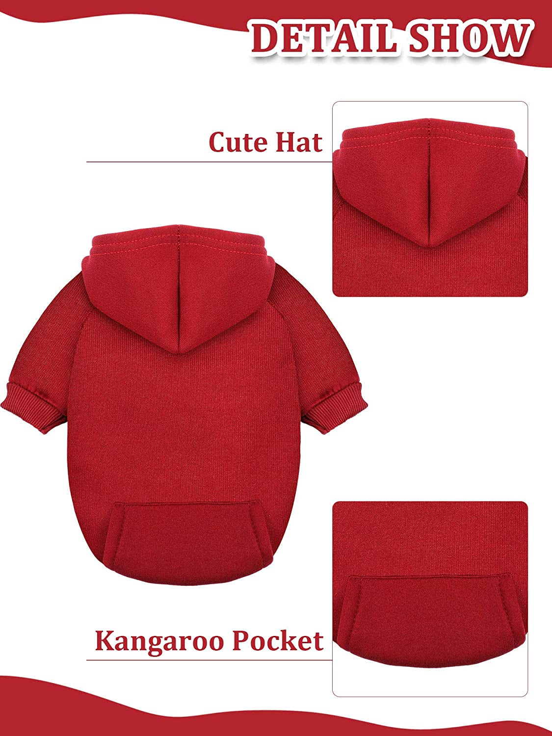 4-Piece Small Dog Sweater Set - Dog Hoodie Clothes with Hat for Small Dogs, Chihuahua, Winter Warm Hoodies & Coat Sweater Shirt(M)