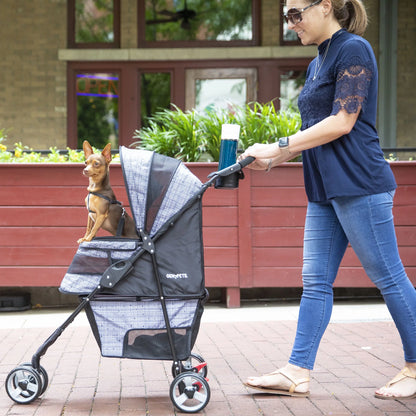 Promenade 4 Wheeled 35"L Pet Stroller for Dogs up to 50 Lb, Black Onyx, 20 Lb
