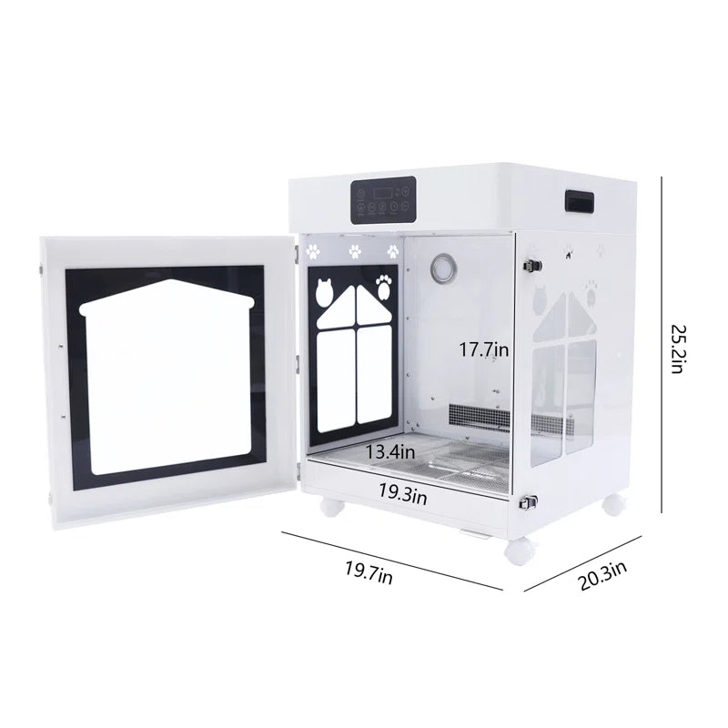 19.7" Pet Hair Dryer Low Noise Smart Pet Drying Box for Cat Small Dog