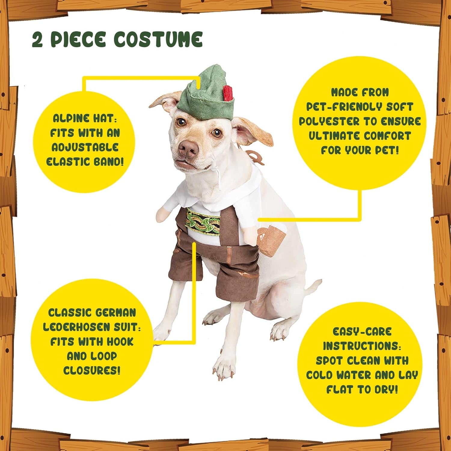 X-Large German Oktoberfest Dog Costume - Barktoberfest Halloween Dog Costume - Perfect for Christmas Holiday, Parties, Photoshoots, Gifts for Dog Lovers