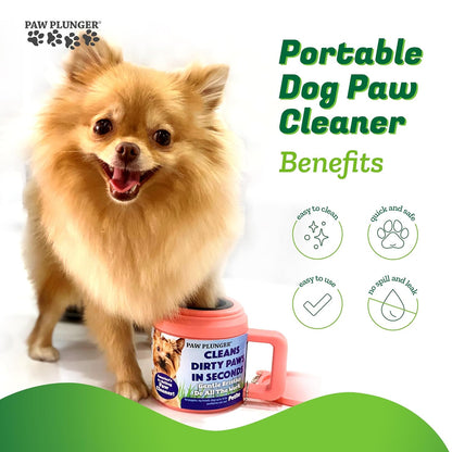 – Dog Paw Cleaner - Puppy Essentials - Portable Dirty Paw Washer - Ideal for Small Dogs - Pink