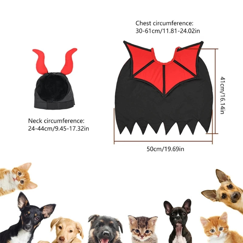 Cats Costume Halloween Costume Dog Theme Party Vampires Outfit Roleplaying Clothes for Cats Dog Photo Outfit Party Accessories